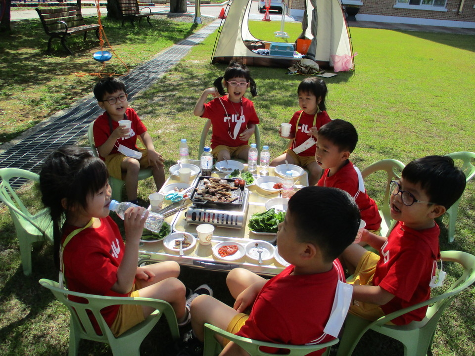 아산초등학교 백아가족 캠프 전경.