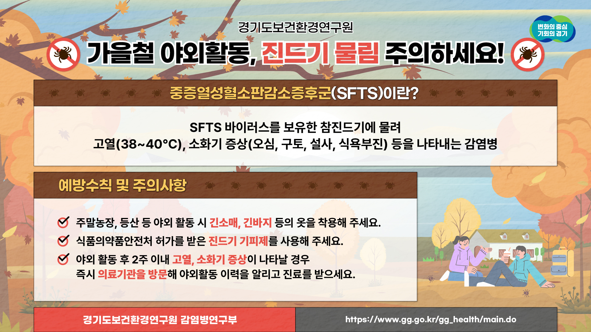 진드기 매개 감염병인 중증열성혈소판감소증후군 주의보 . 경기도보건환경연구원 제공