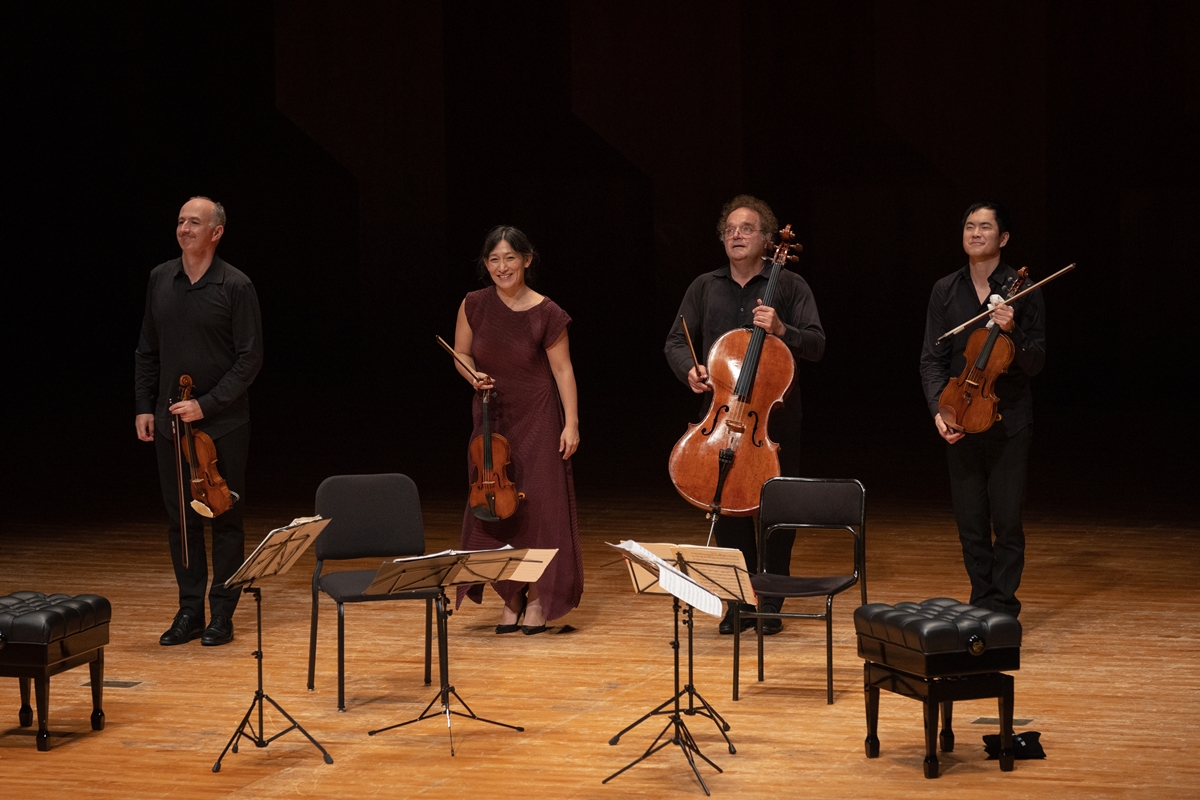 타카치 콰르텟 멤버들. 왼쪽부터 에드워드 듀진버리(제1 바이올린), 하루미 로즈(제2 바이올린), 언드라시 페예르(첼로), 리처드 용재 오닐(비올라).  크레디아 제공