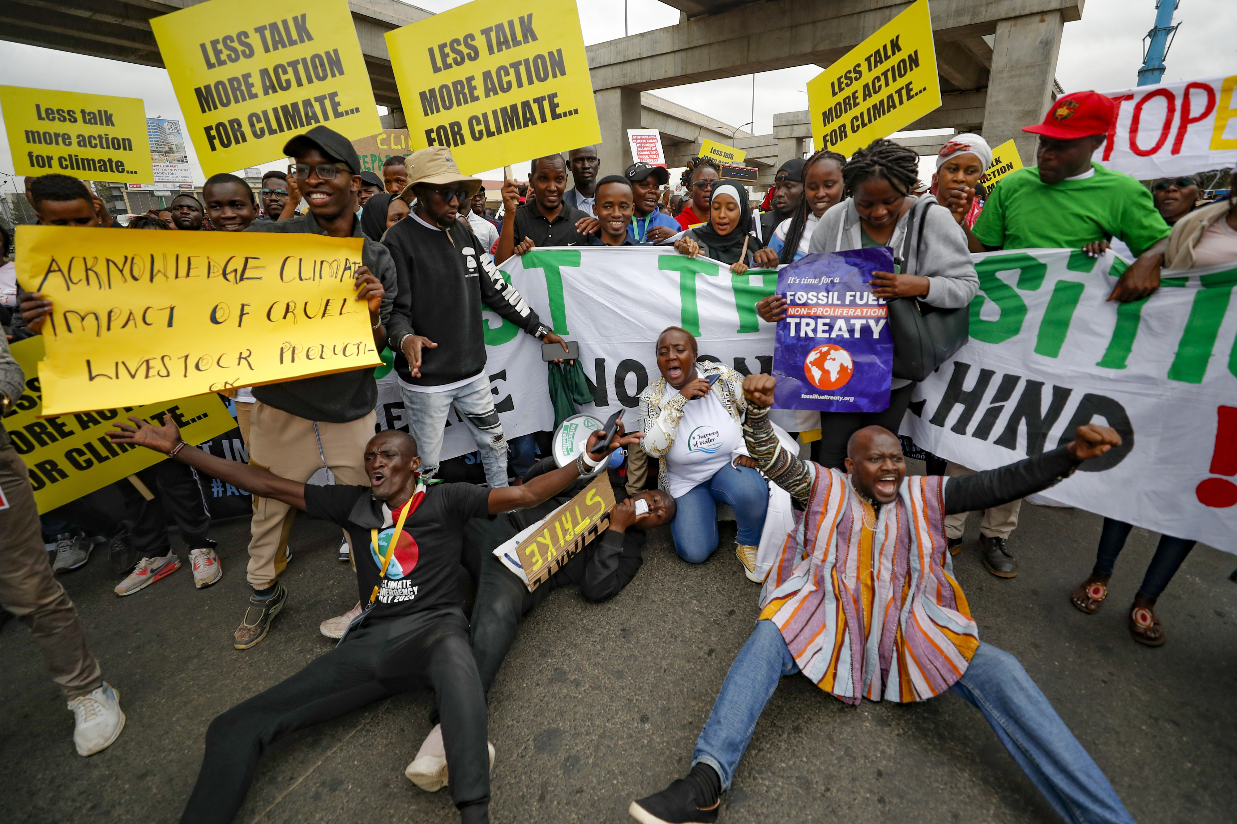 아프리카 기후 변화에 조치 요구하는 시위대