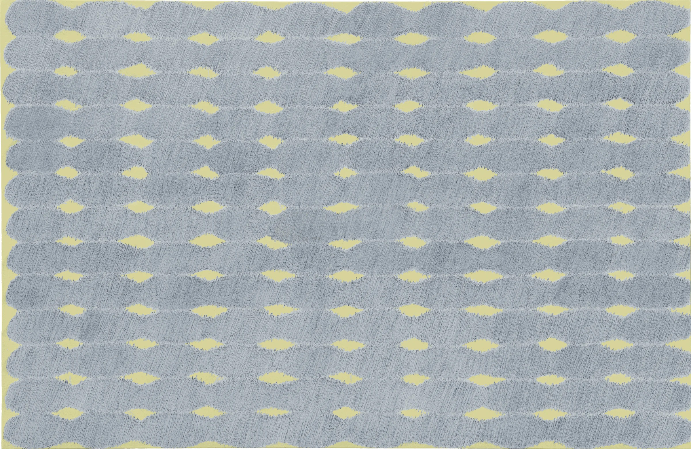 박서보, Ecriture No.190403(2019), Pencil, Acrylic and Oil on canvas, 130x200cm 조현화랑 제공