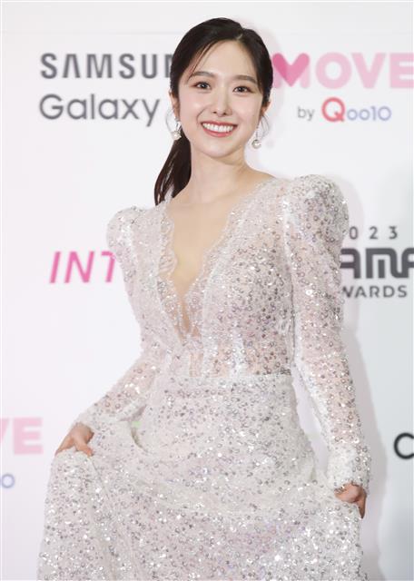 방송인 이혜성이 28일 일본 도쿄톰에서 열린 ‘2023 마마 어워즈(2023 MAMA AWARDS)’에서 포즈를 취하고 있다. 2023.11.28 뉴스1