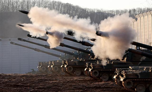 화력 뿜어내는 K9A1 자주포