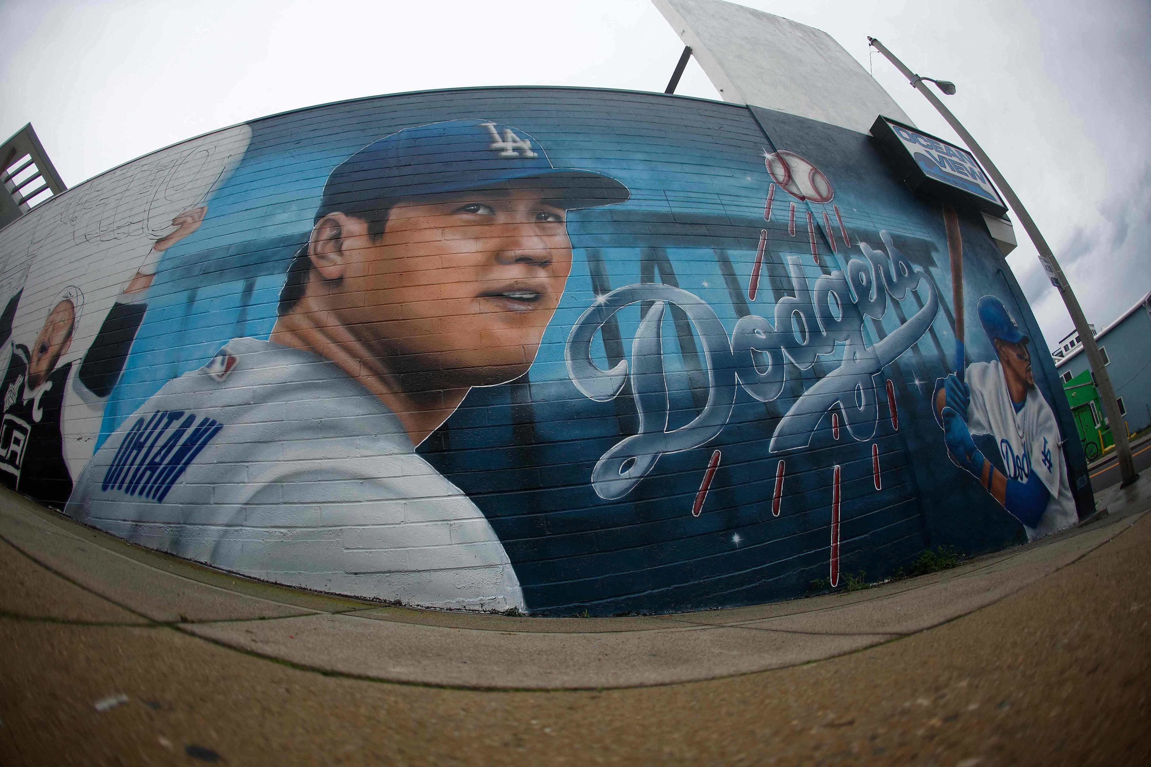 LA 허모사 비치의 한 상점에 등장한 오타니 쇼헤이의 벽화. AFP 연합뉴스