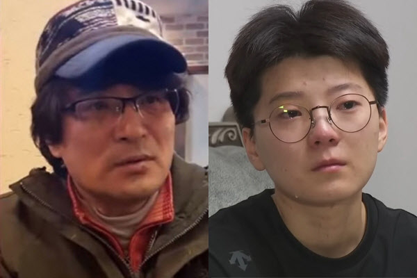 2018년 특정경제범죄가중처벌법상 사기 혐의로 공개수배됐다가 25일 전남 벌교에서 체포된 전창수(60·왼쪽)씨. 오른쪽은 전씨의 딸 전청조(27)씨. JTBC/채널A 자료사진