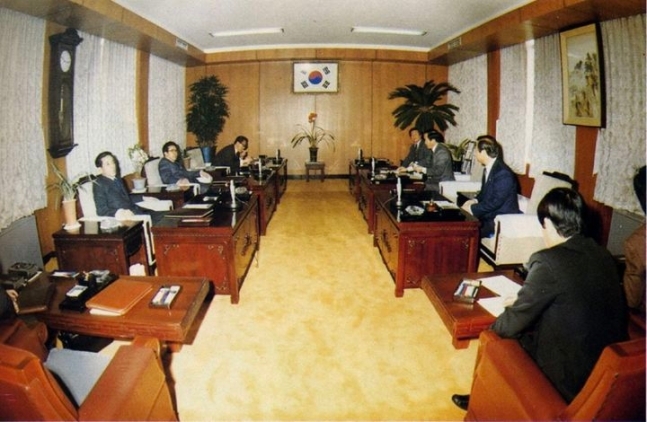 1980년 3월 4일 남북한 국무총리 회담을 위한 3차 실무대표 접촉. 통일부 제공