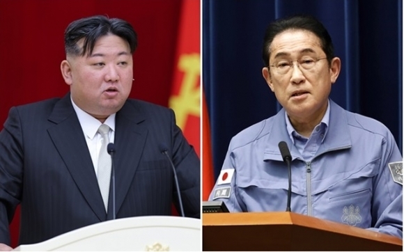 김정은 북한 국무위원장과 기시다 후미오 일본 총리