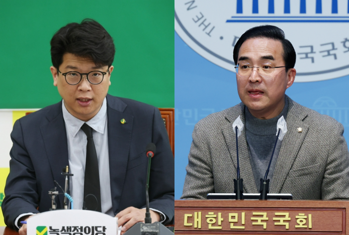 김준우 녹색정의당 상임대표, 박홍근 민주개혁진보선거연합 추진단장