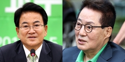 정동영(왼쪽) 전 통일부 장관, 박지원 전 국가정보원장. 연합뉴스