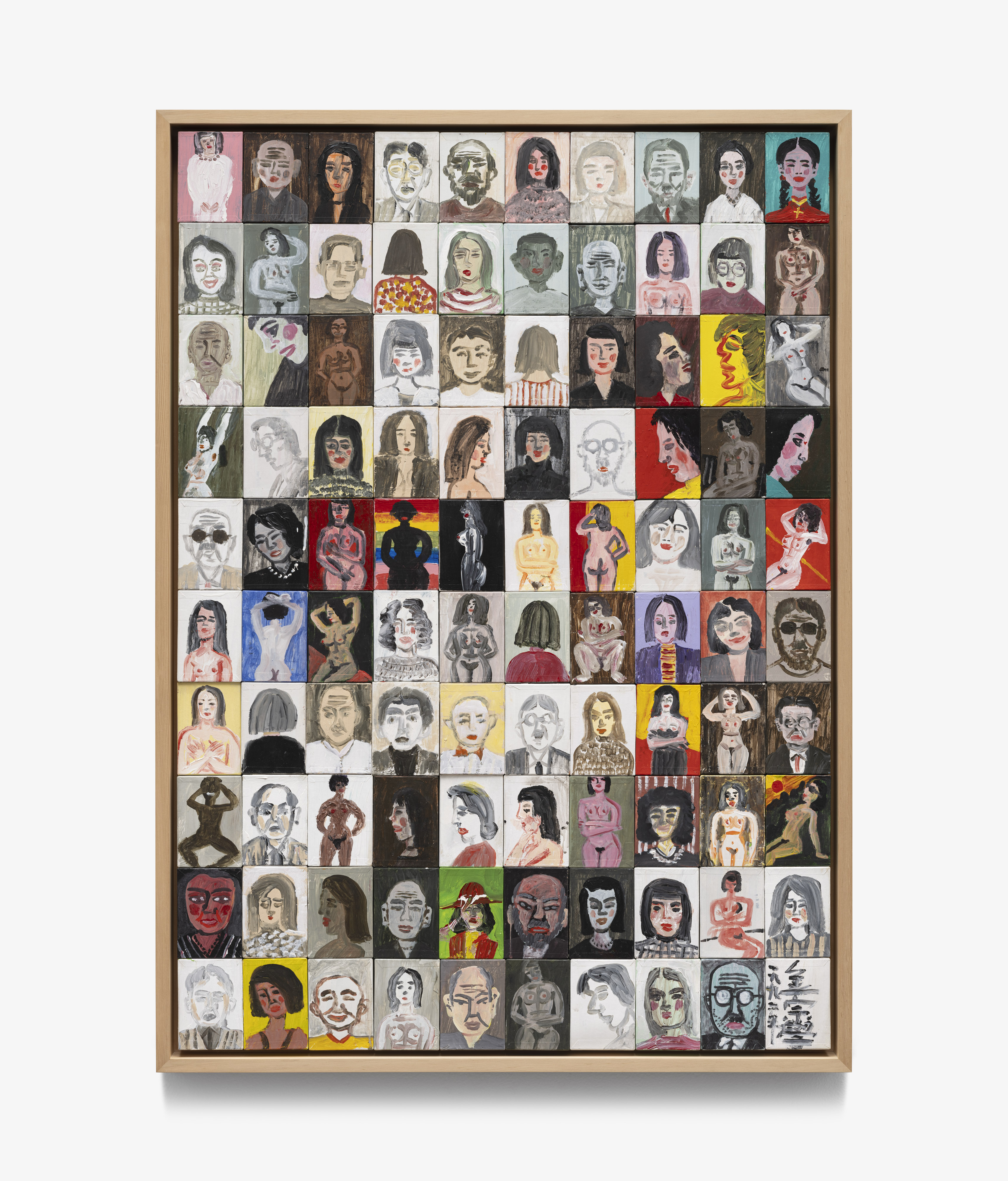 김종학, Faces, 1990s, Acrylic on paper box, 127 x 90 cm 현대화랑 제공