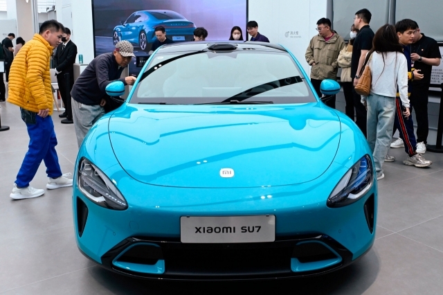 중국 샤오미가 출시한 첫 전기차 SU7(Speed Ultra 7·중국명 수치) AFP 연합뉴스