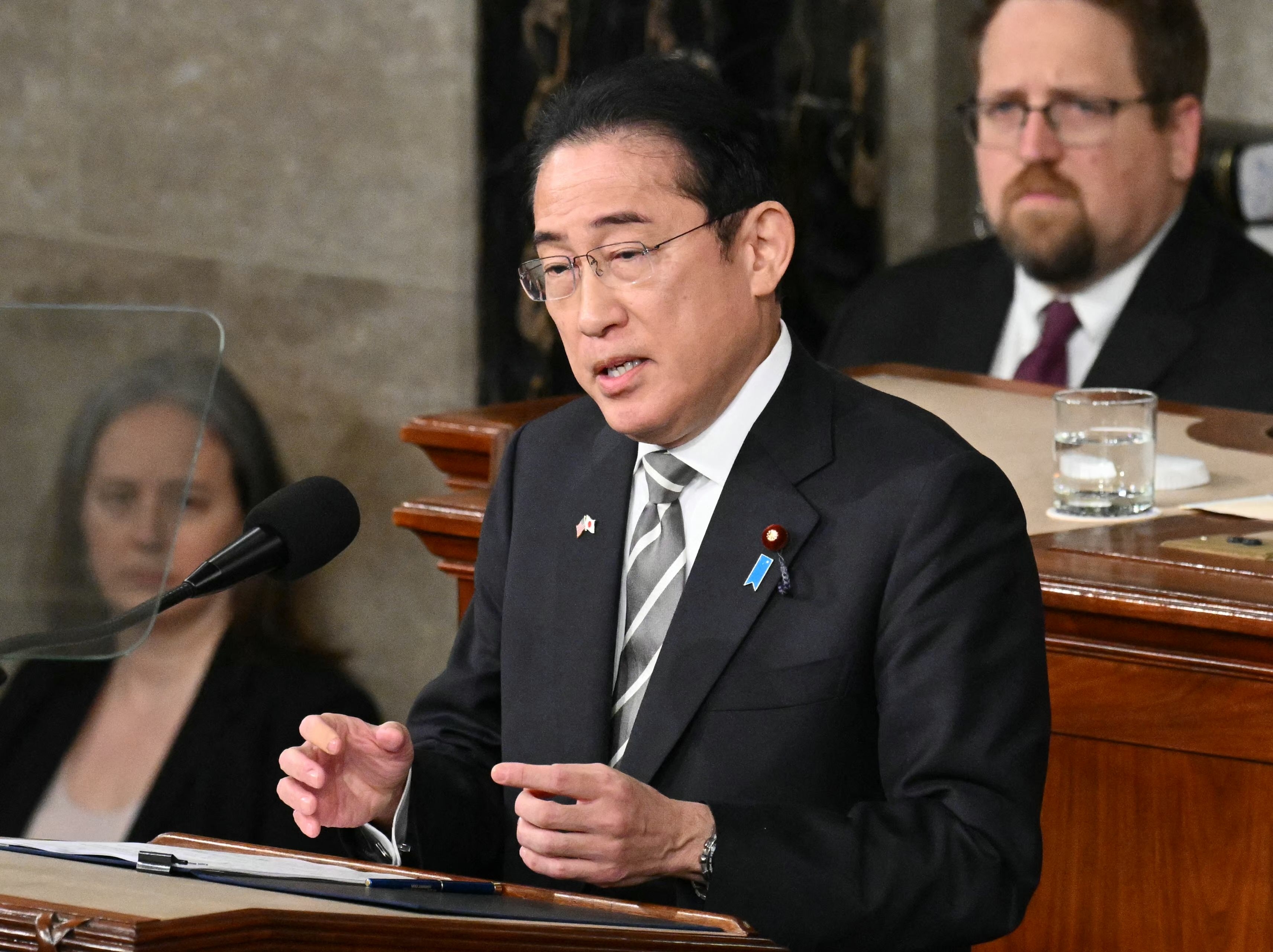 美 의회 합동 연설하는 기시다 日 총리