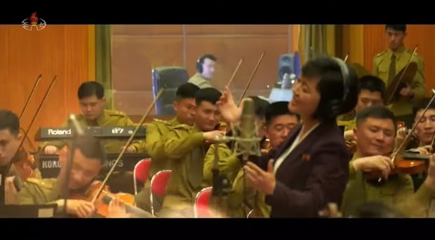 북한 조선중앙TV가 공개한 새 선전가요 영상. 조선중앙TV