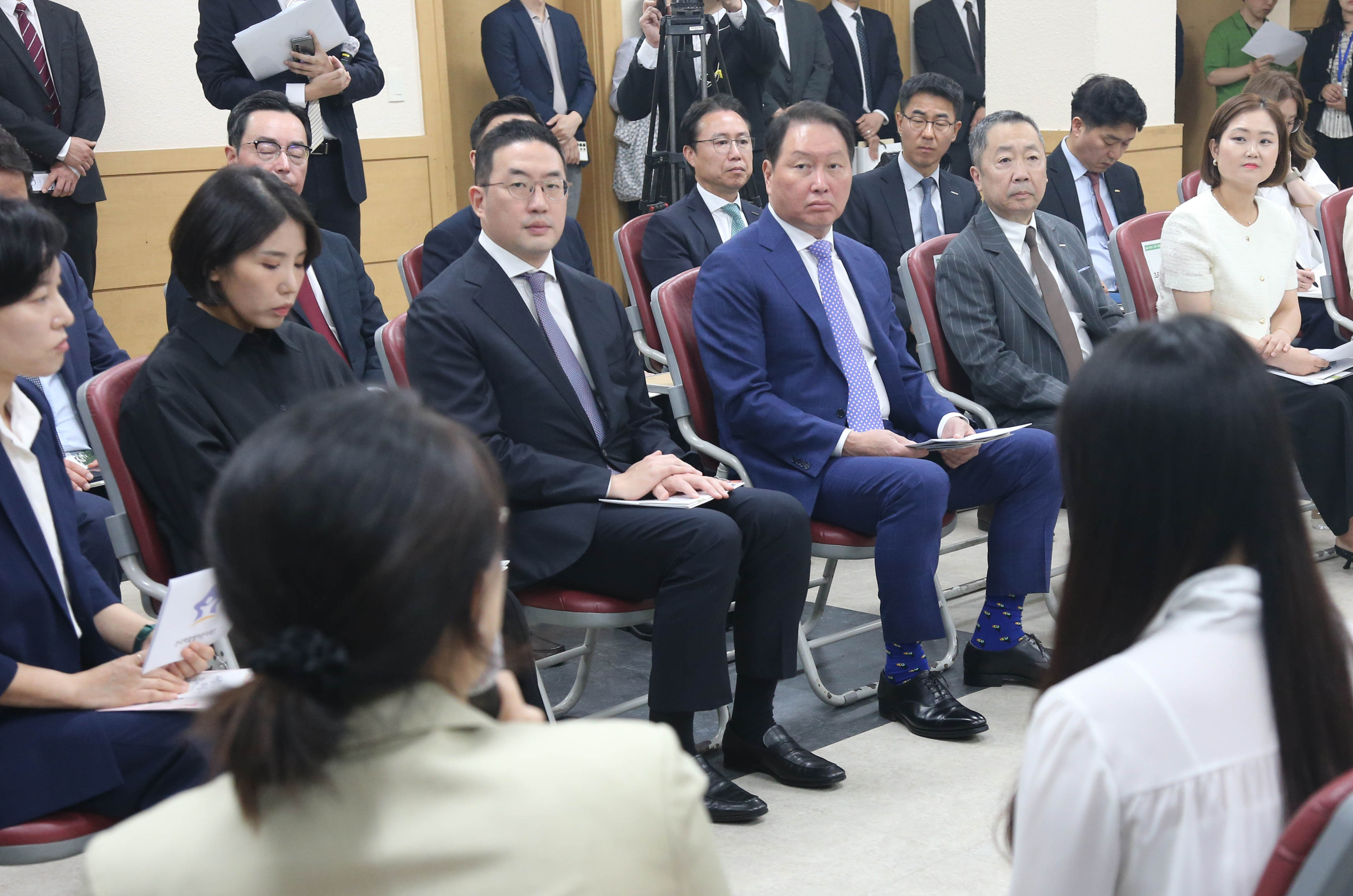 최태원 대한상공회의소 회장, 구광모 LG그룹 회장, 박정원 두산그룹 회장