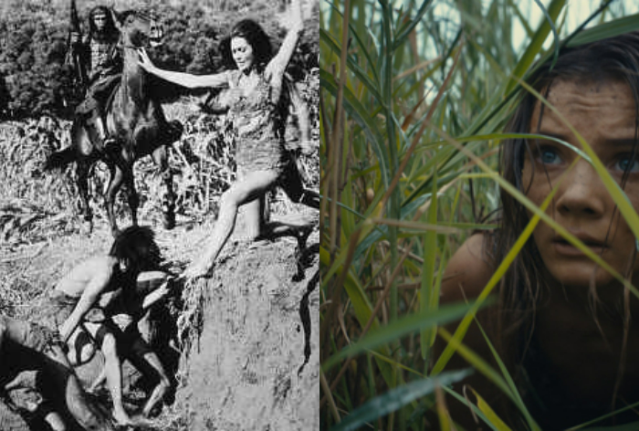 1968년 영화 ‘혹성탈출’에서 유인원들이 인간을 사냥하는 장면(왼쪽)이 지난 8일 개봉한 영화 ‘혹성탈출: 새로운 시대’에서 오마주됐다. 20세기스튜디오·월트디즈니컴퍼니 제공