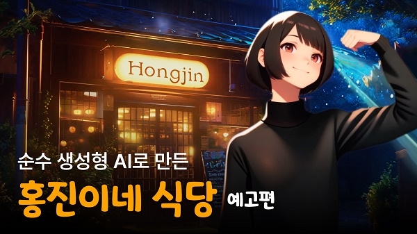 순수 생성형 AI로 제작한 애니메이션 ‘홍진이네 식당’ 예고편.  와포 제공