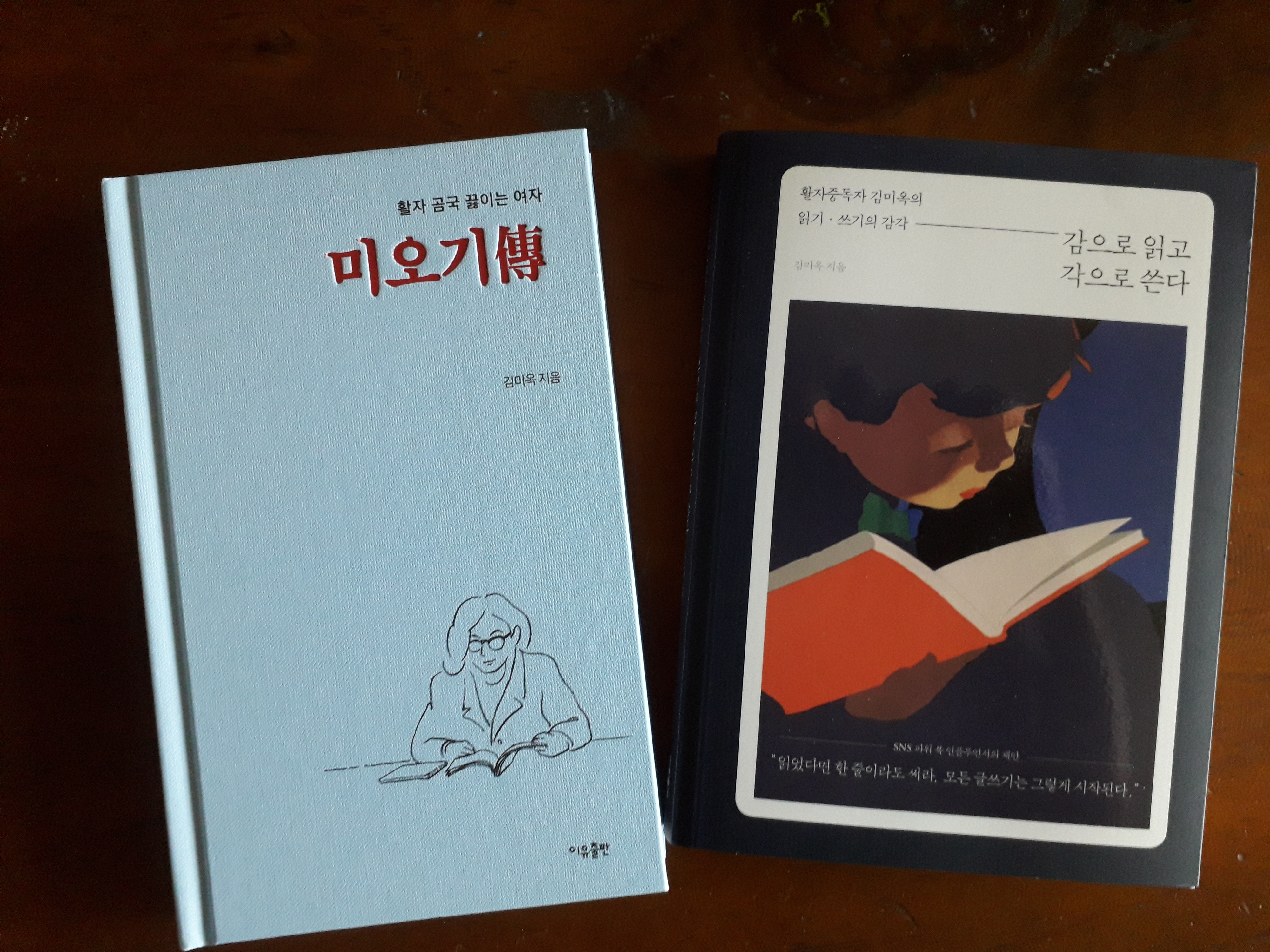 『미오기전(傳)』 김미옥 지음/ 이유출판  『감으로 읽고 각으로 쓴다』 김미옥 지음/ 파람북