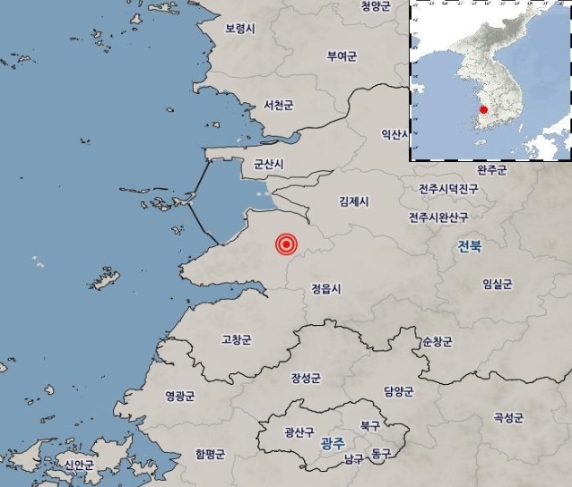 전북 부안군 행안면서 규모 4.8 지진…올해 최대 규모