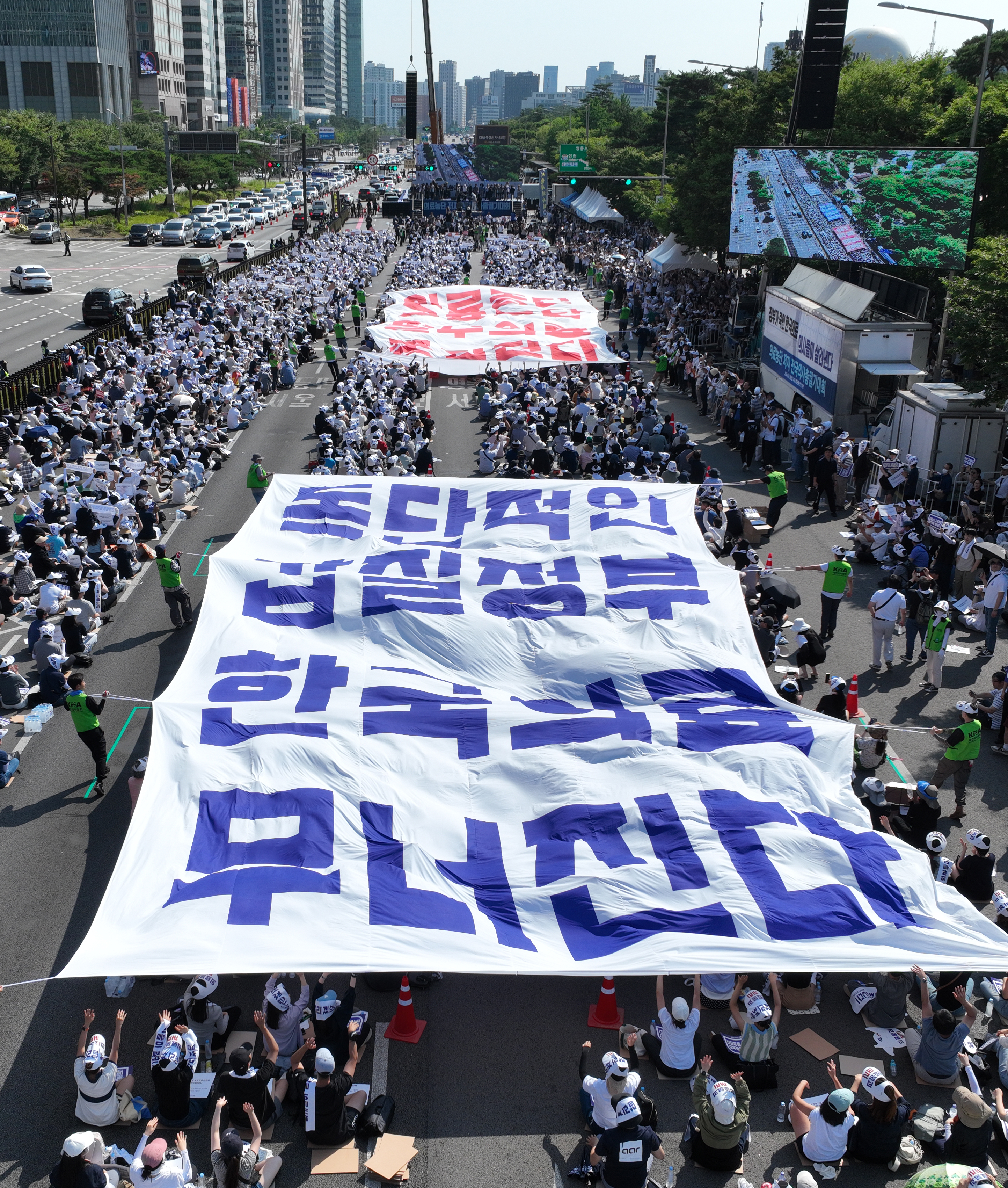 여의도서 총궐기대회 연 의사들