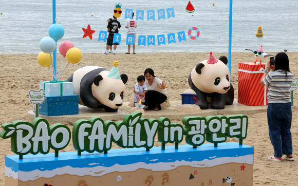 피서객 반기는 바오패밀리
