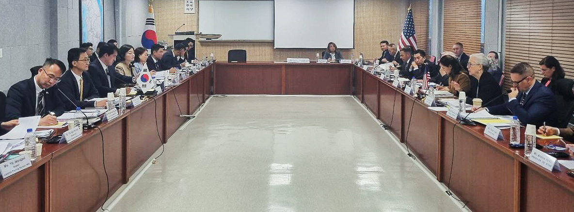 10일 오전 서울 용산구 국방대학교 서울캠퍼스에서 제12차 한미 방위비분담금특별협정(SMA) 체결을 위한 5차 회의가 열리고 있다.  외교부 제공