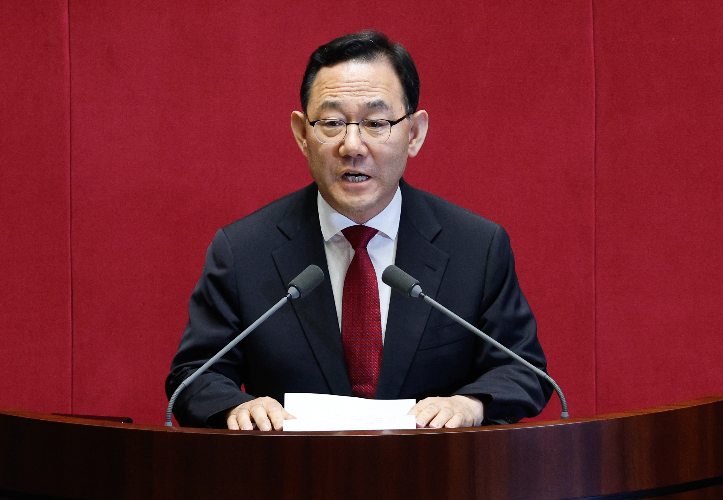 당선 소감 밝히는 주호영 신임 국회 부의장  2024년 6월 27일 국회 부의장에 선출된 주호영 국민의힘 의원이 국회 본회의에서 당선 소감을 밝히고 있다. 뉴스1