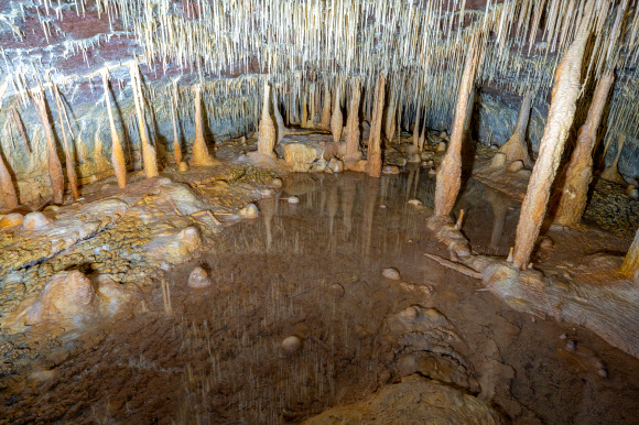 유네스코 세계자연유산인 ‘거문오름용암동굴계’ 화보 ‘어둠에서 빛으로… 14㎞의 여정’이 발간됐다. 사진은 거문오름용암동굴계의 당처물동굴 내부 모습. 거문오름용암동굴계는 거문오름에서 분출한 용암이 월정리 바닷가까지 약 14㎞를 이동하면서 형성한 용암동굴군을 말한다. 2024.8.19  제주도 제공