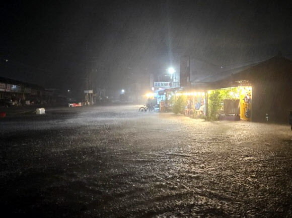 종다리·백중사리 겹치면서 보령 오천항 일대 물바다
