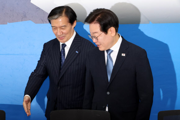 조국 대표 예방한 이재명 대표