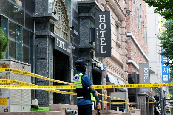 통제된 부천 화재 호텔