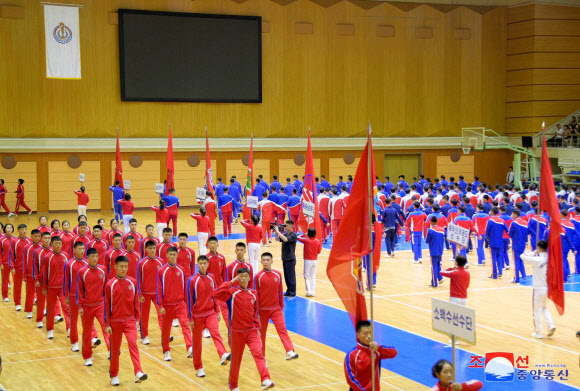북한에서 지난 6일 39개 종목 550여개 세부종목 경기가 열리는 대규모 선수권대회가 개막했다고 조선중앙통신이 7일 보도했다. 2024.9.7  평양 조선중앙통신·연합뉴스