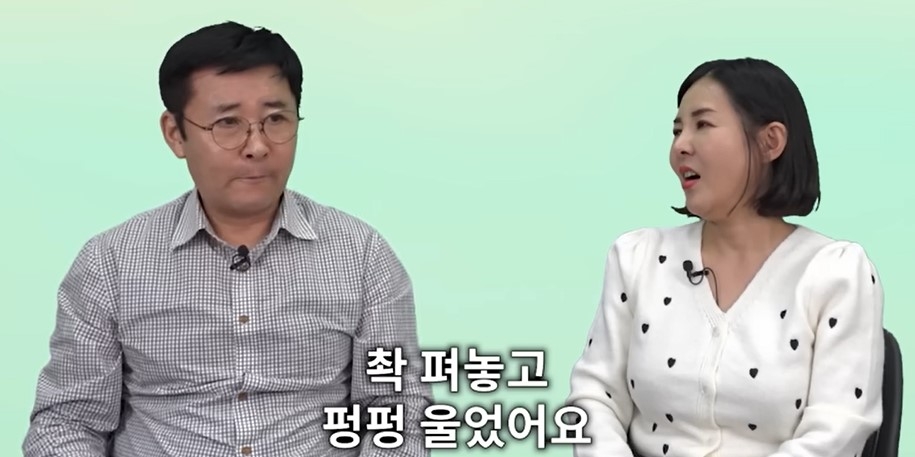 북한이탈주민(탈북민) 전주영(왼쪽)씨가 첫 월급을 받았을 때 당시 이야기를 하고 있다. 유튜브 채널 ‘유미카’ 캡처