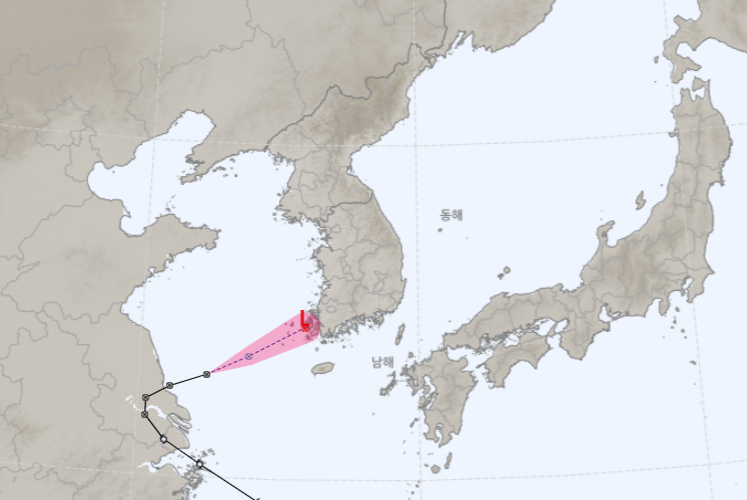 21일 오전 4시 30분 기준 기상청 태풍 정보 현황