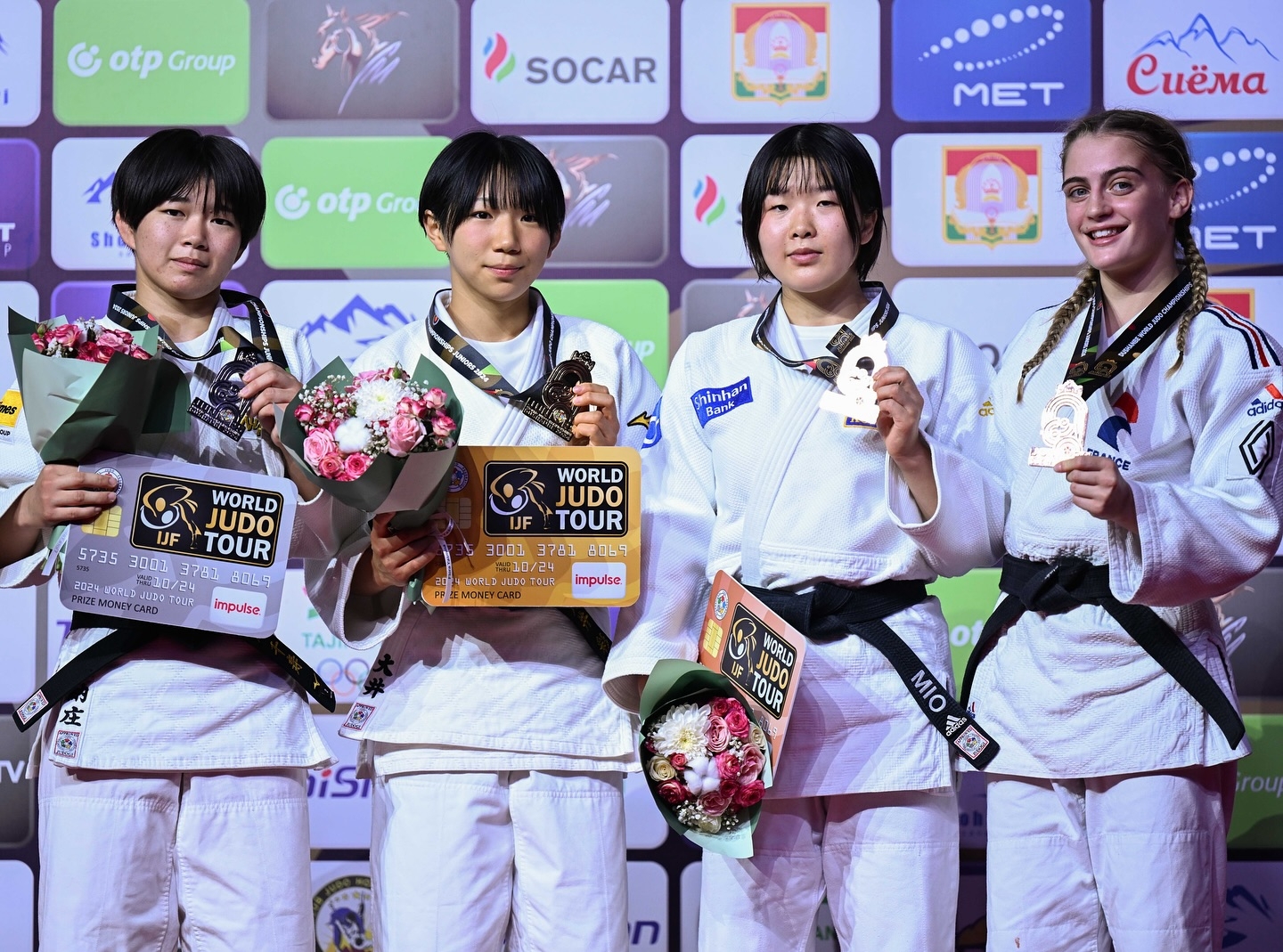 2일 세계유도청소년선수권에서 동메달을 따낸 허미오(왼쪽 세 번째). IJF 인스타그램 캡처