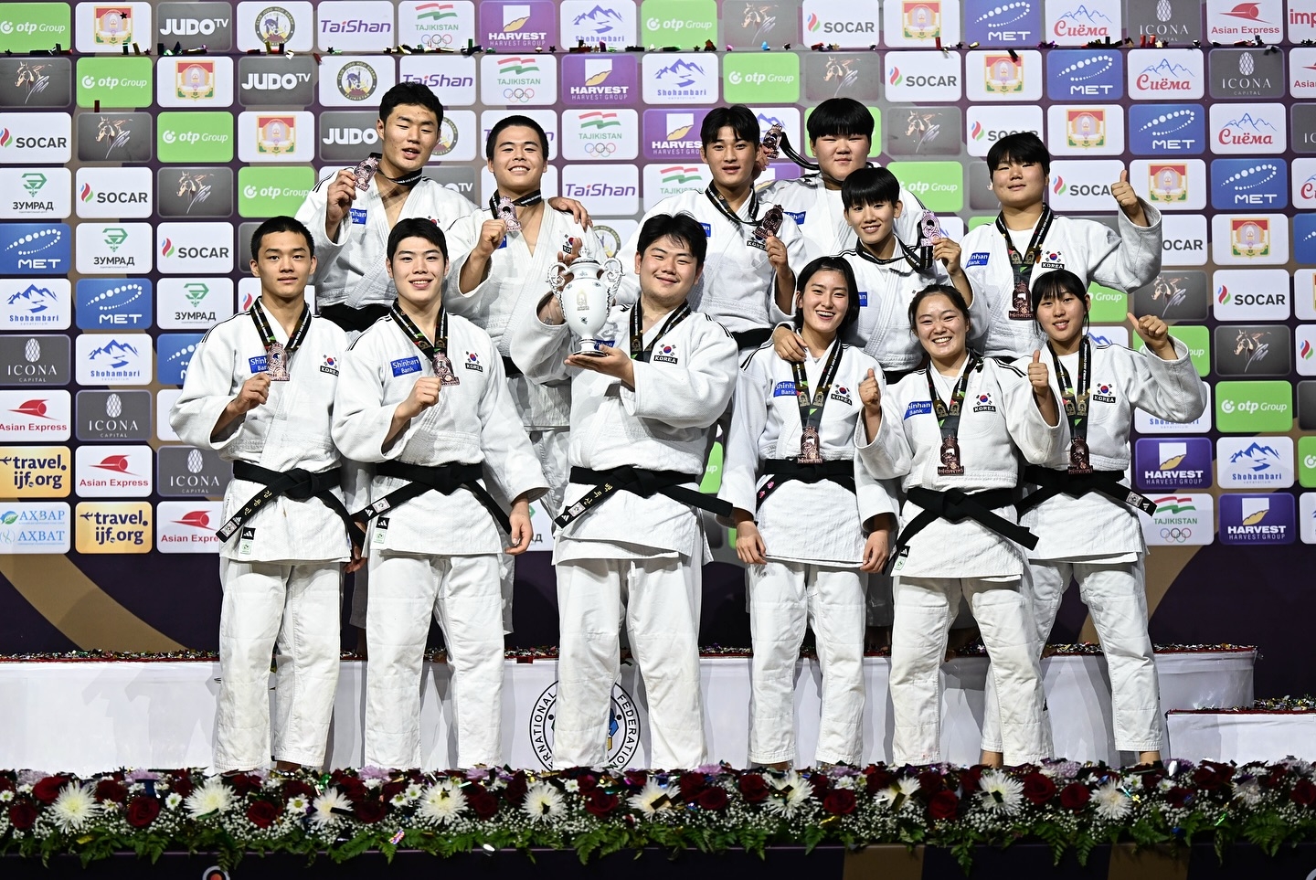 세계유도청소년선수권 대회 혼성 단체전에서 동메달을 따낸 한국 대표팀. IJF 인스타그램 캡처