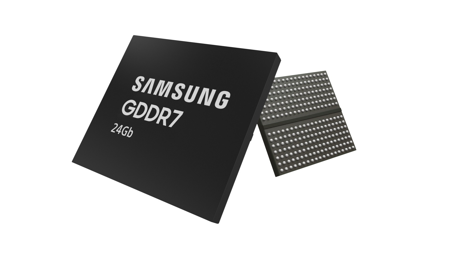 삼성전자가 업계 최초로 개발을 완료한 12나노급 24Gb GDDR7 D램 제품 이미지. 삼성전자 제공