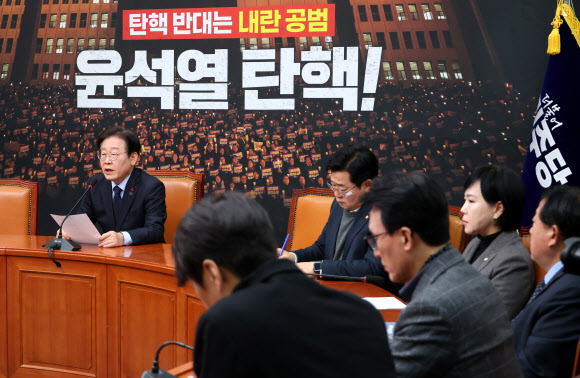 긴급 기자회견 하는 이재명 대표