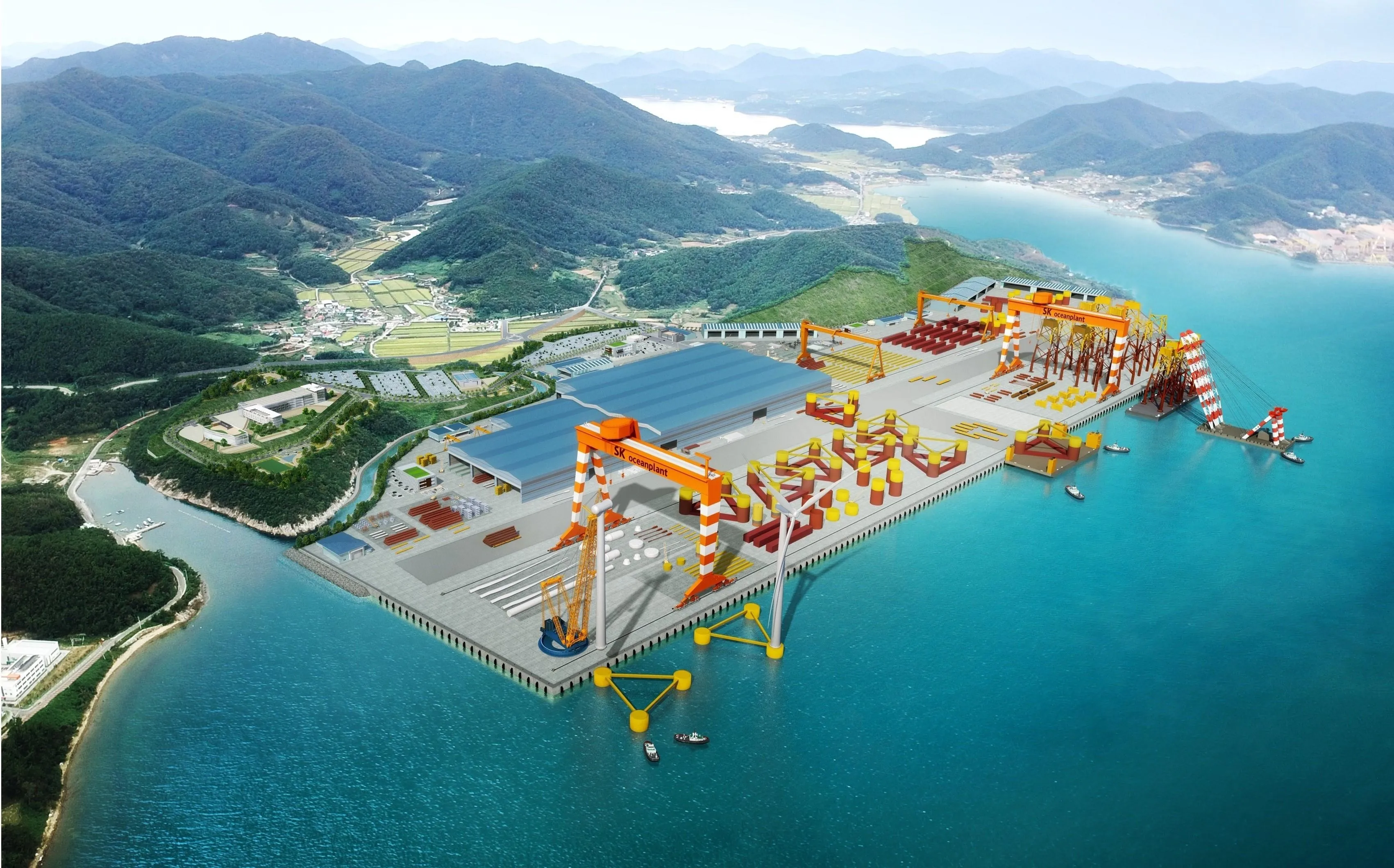 경남 제1호 기회발전특구인 고성 양촌·용정지구 해상풍력 특화 생산기지 조감도. 
경남도 제공