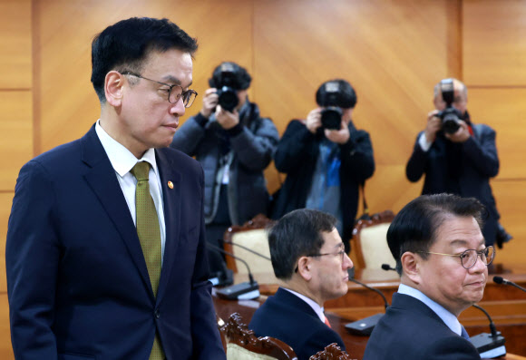 국가안전보장회의 참석하는 최상목 권한대행