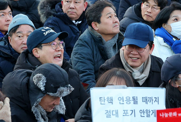 촛불집회 참석한 이재명 대표