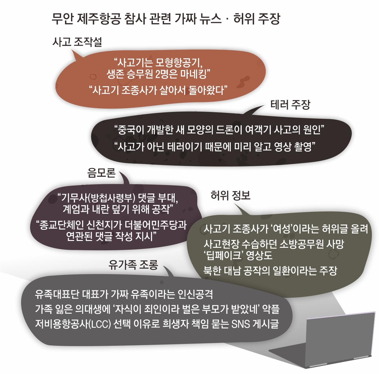 무안국제공항 제주항공 참사 관련 가짜 뉴스·허위 주장. 서울신문