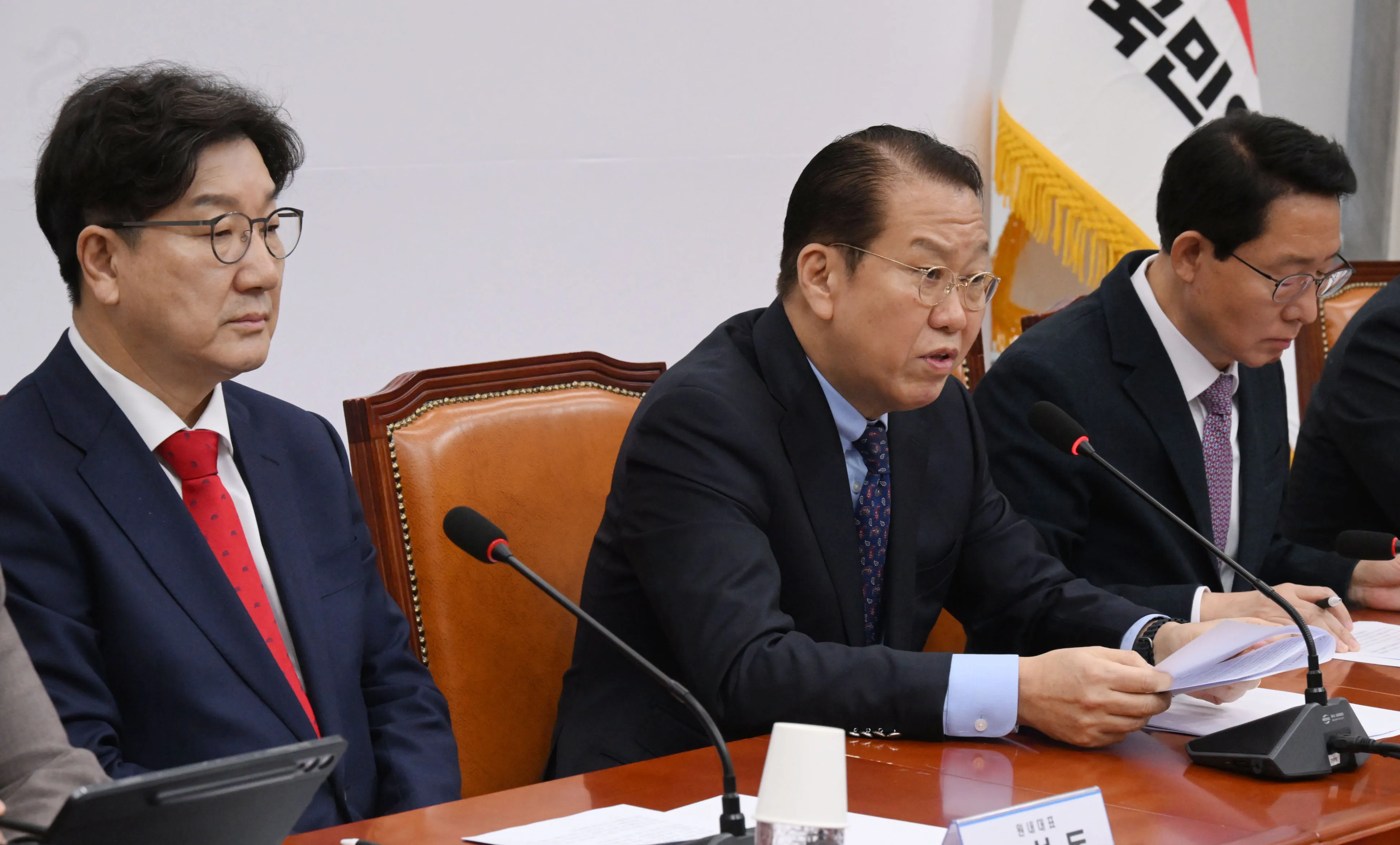 권영세(가운데) 국민의힘 비상대책위원장이 3일 국회에서 열린 비상대책위원회 회의에서 발언하고 있다. 2025.2.3 안주영 전문기자