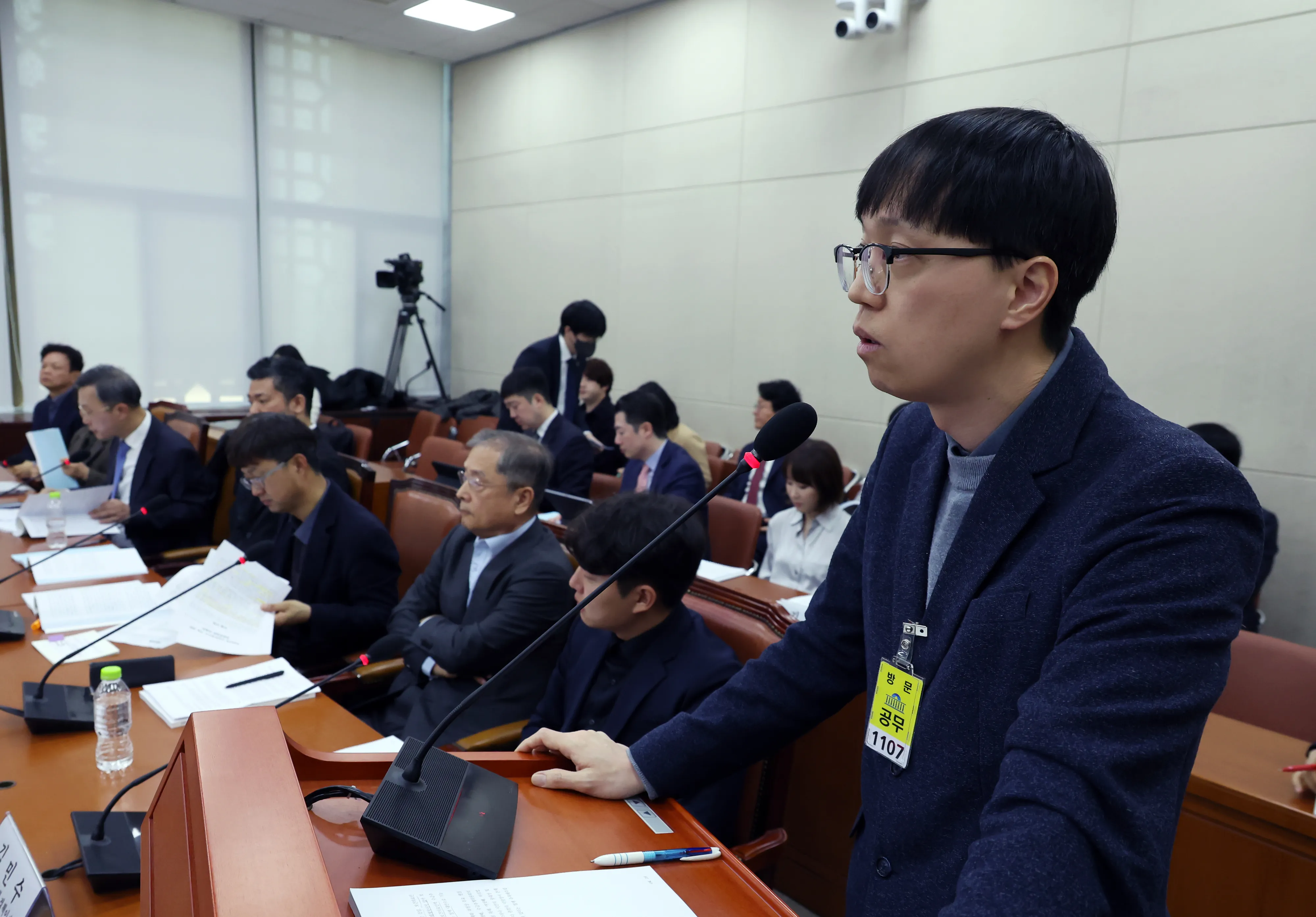 14일 서울 여의도 국회에서 열린 보건복지위원회의 의료인력 수급추계기구 법제화를 위한 공청회에서 옥민수 울산의대병원 예방의학과 부교수가 발언하고 있다. 뉴시스