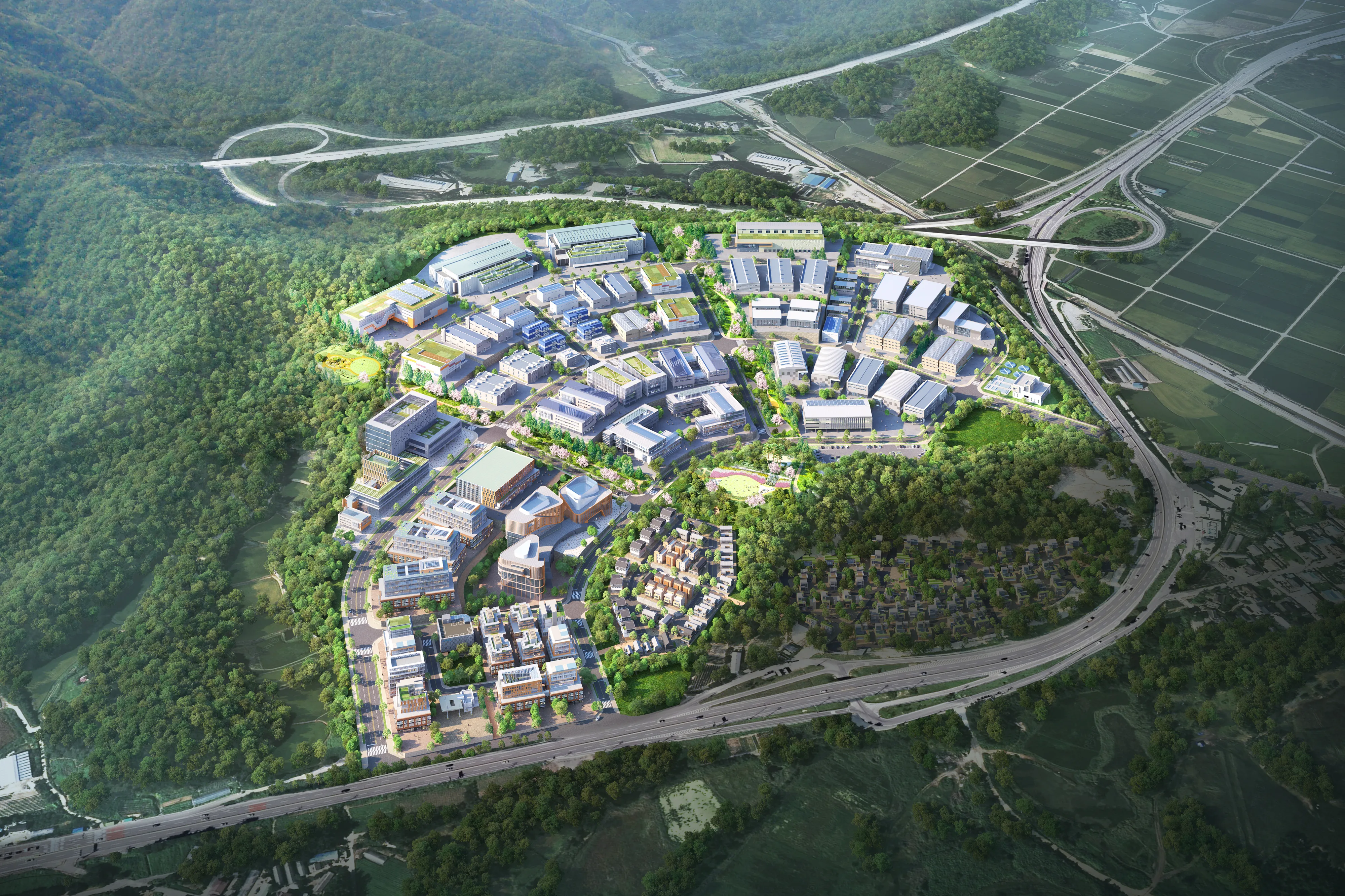 강원도와 양양군이 공동으로 추진하는 수산식품클러스터가 들어설 양양일반산업단지 조감도.
양양군 제공