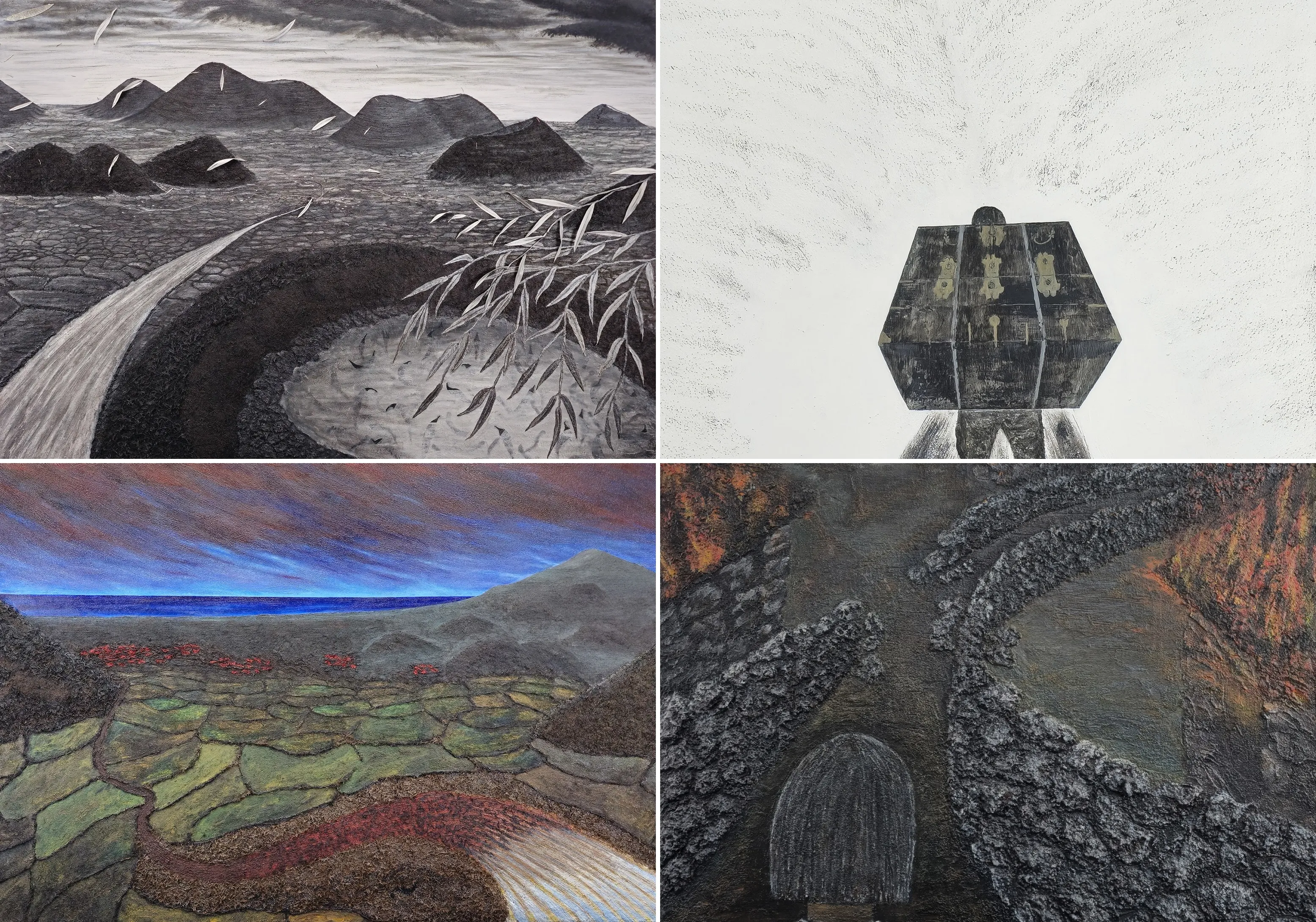 버들못, 무게, 소녀, 다랭이모루(위 왼쪽부터 시계방향). 작가 제공