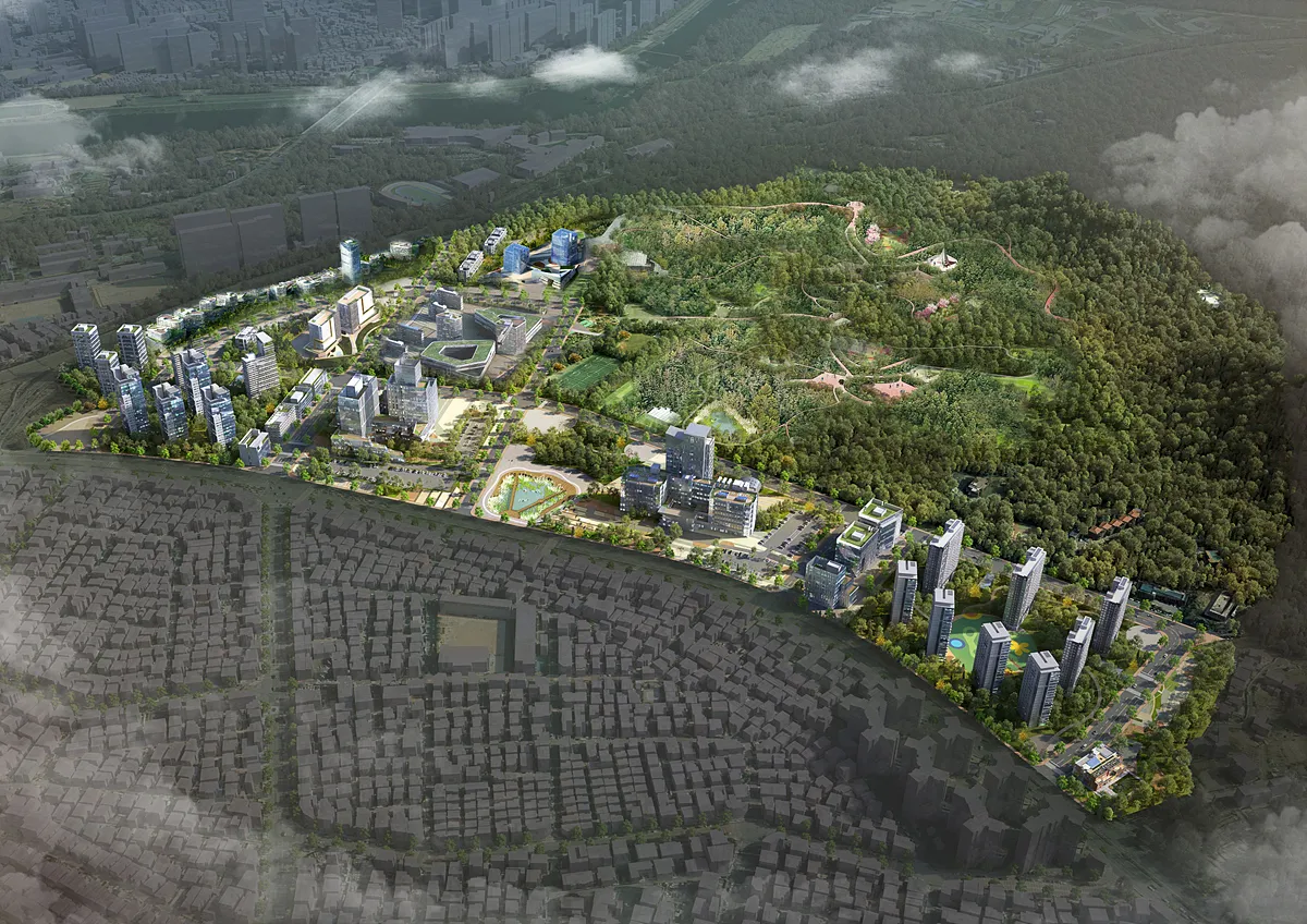 대구 수성구 만촌동의 육군 제2작전사령부 자리에 들어설 ‘종합 의료 클러스터’ 조감도. 
대구시 제공