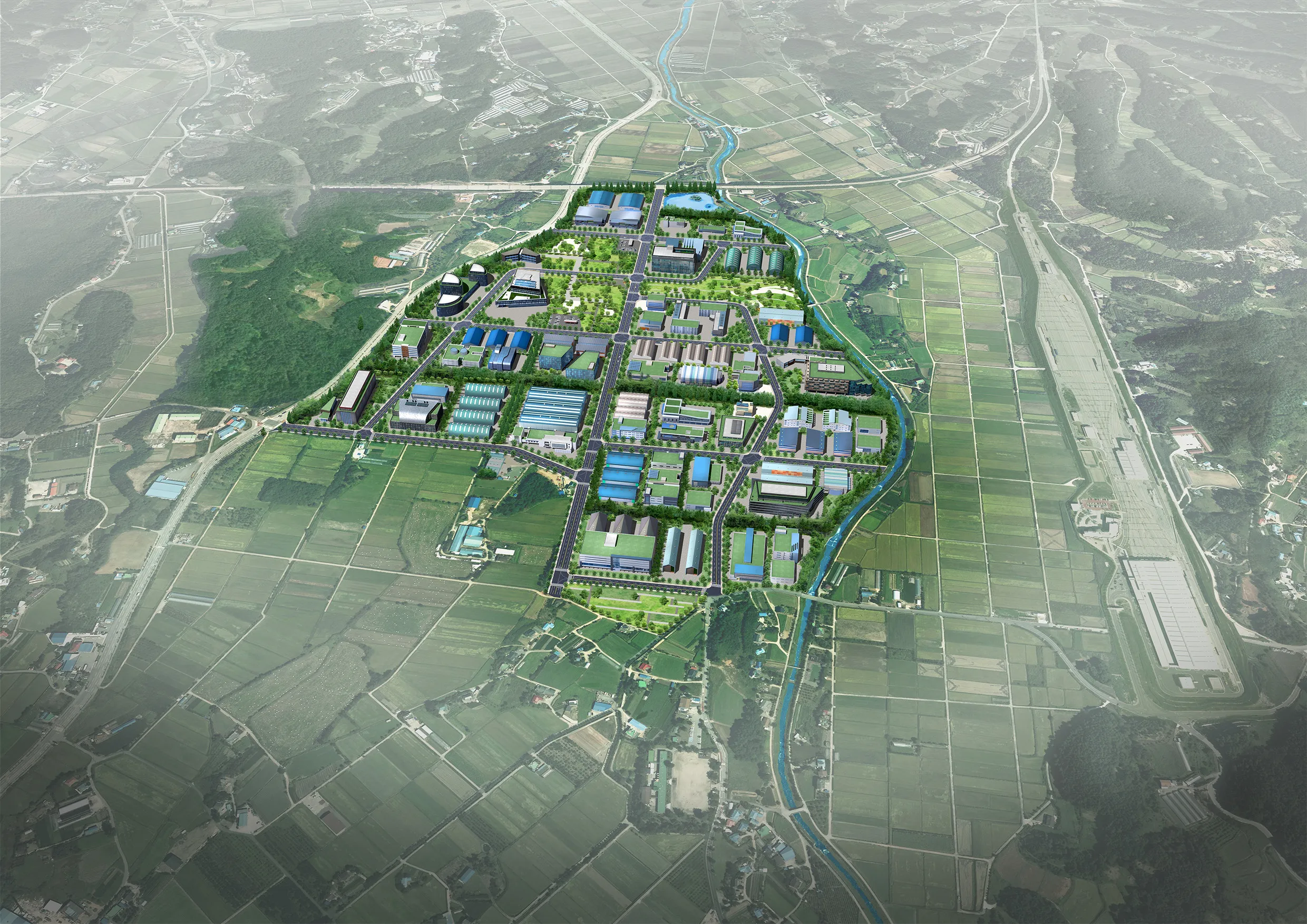 국토교통부가 2023년 3월 국가산업단지 후보지로 지정한 강릉 천연물 바이오국가산단 조감도.
강릉시 제공