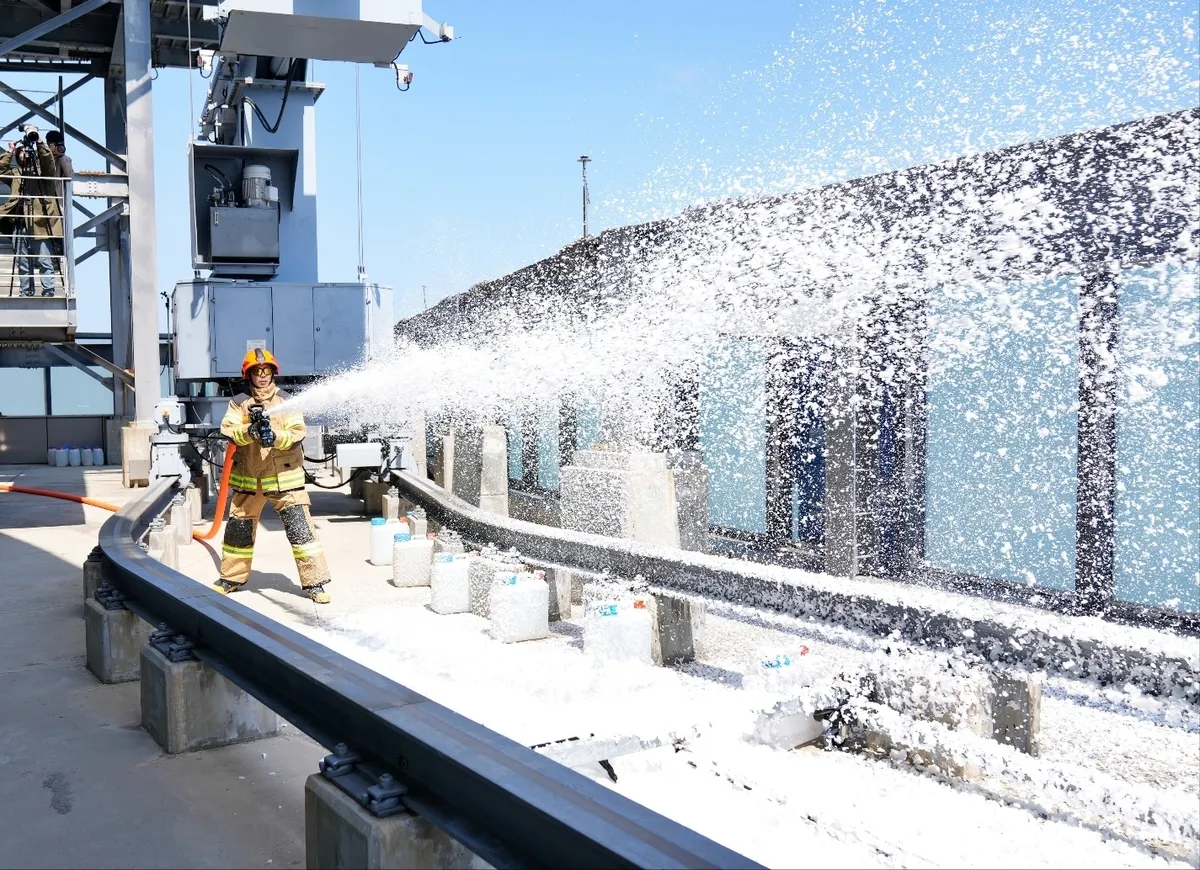 고성능 소방차 성능시험 (부산소방재난본부 제공)