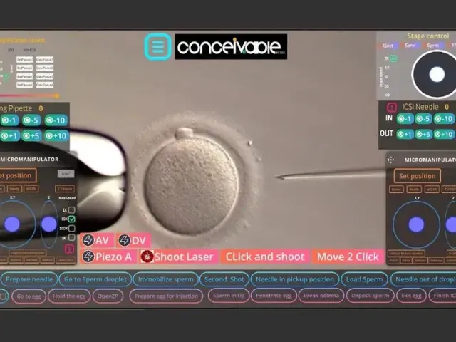 의료 전문가가 라이브 스트리밍을 통해 원격으로 시험관(IVF) 시술을 진행하고 있다. 컨시버블 라이프 사이언스(Conceivable Life Sciences) 제공