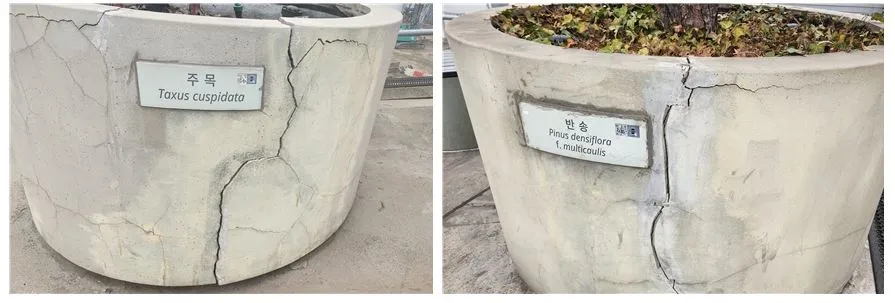 플랜터 균열 등 파손 현황(사진제공 : 남궁역 의원실(2025년 3~4월 현장조사